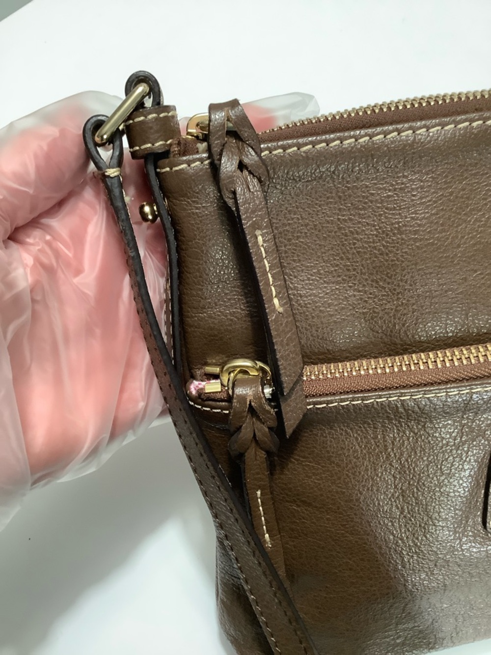 Dooney & Bourke Brown Leather Crossbody Bag - Picture 7 of 10